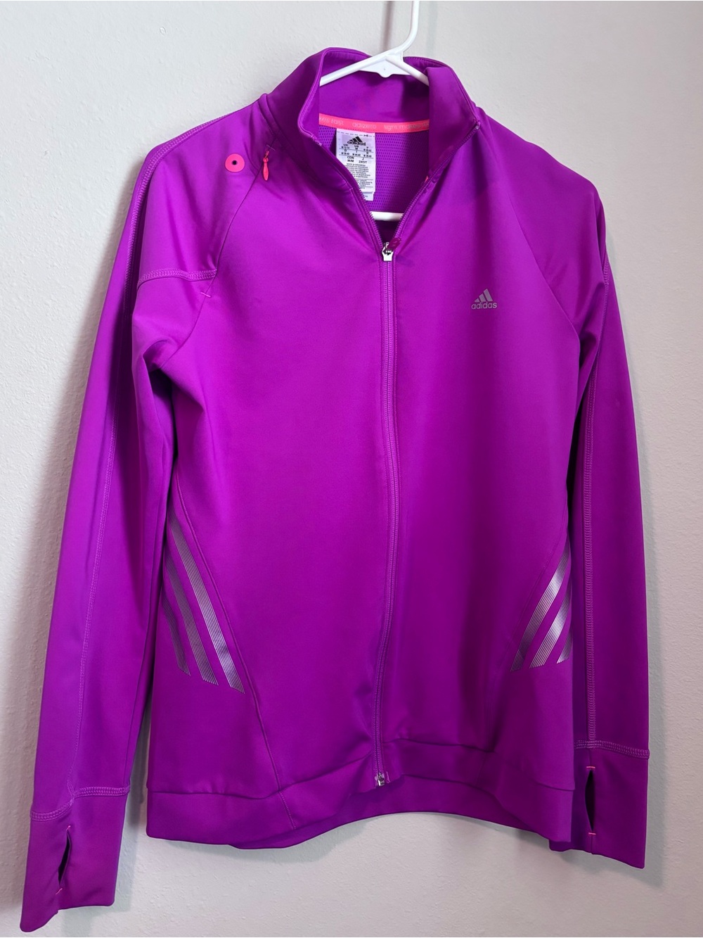 ADIDAS AADIZERO Purple Full-Zip Track Jacket with Reflective Accents